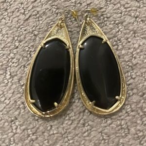 Kendra Scott Black Gold Earrings RARE Vintage Style